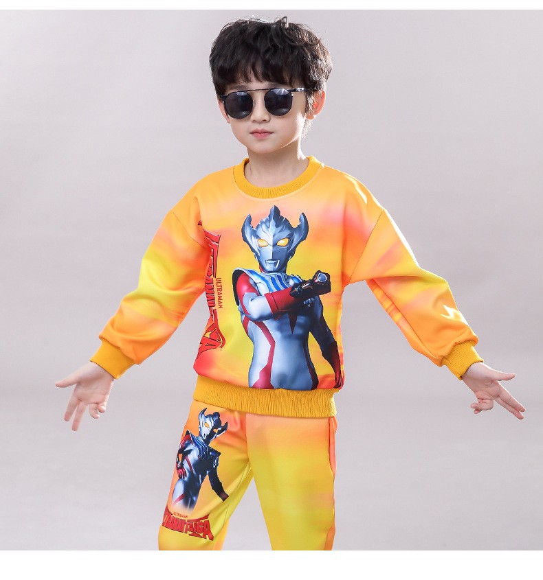 新款儿童奥特曼衣服男童套装秋装中小童宝宝运动服卡通欧布赛罗长袖