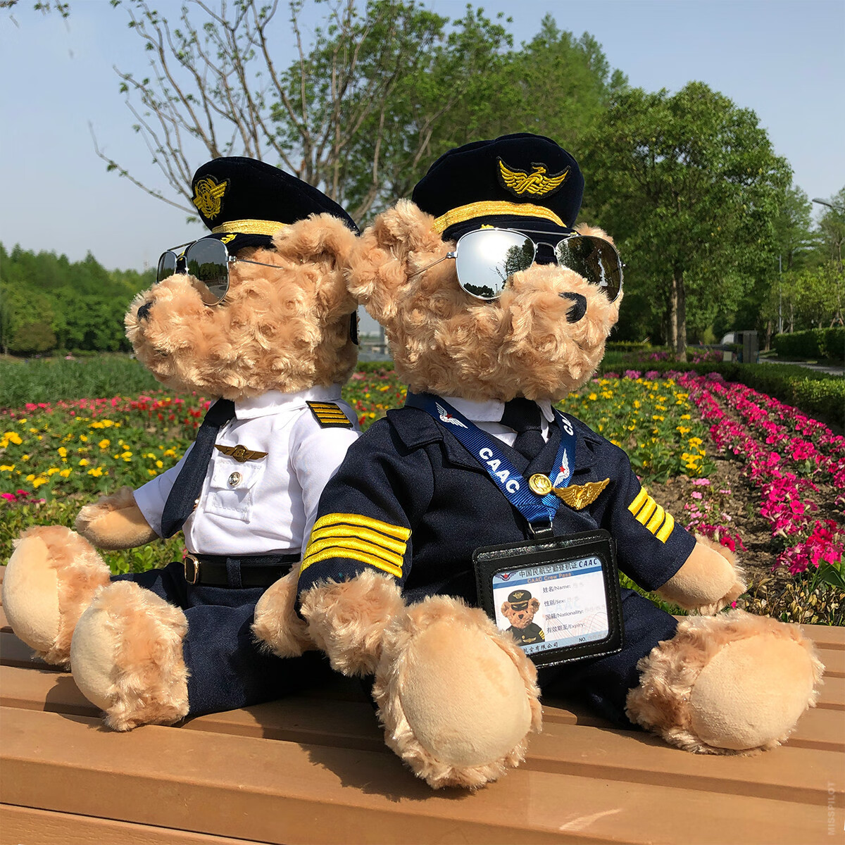 民航空机长熊泰迪公仔飞行员空姐飞机厦南深四川行活动生日礼物新版