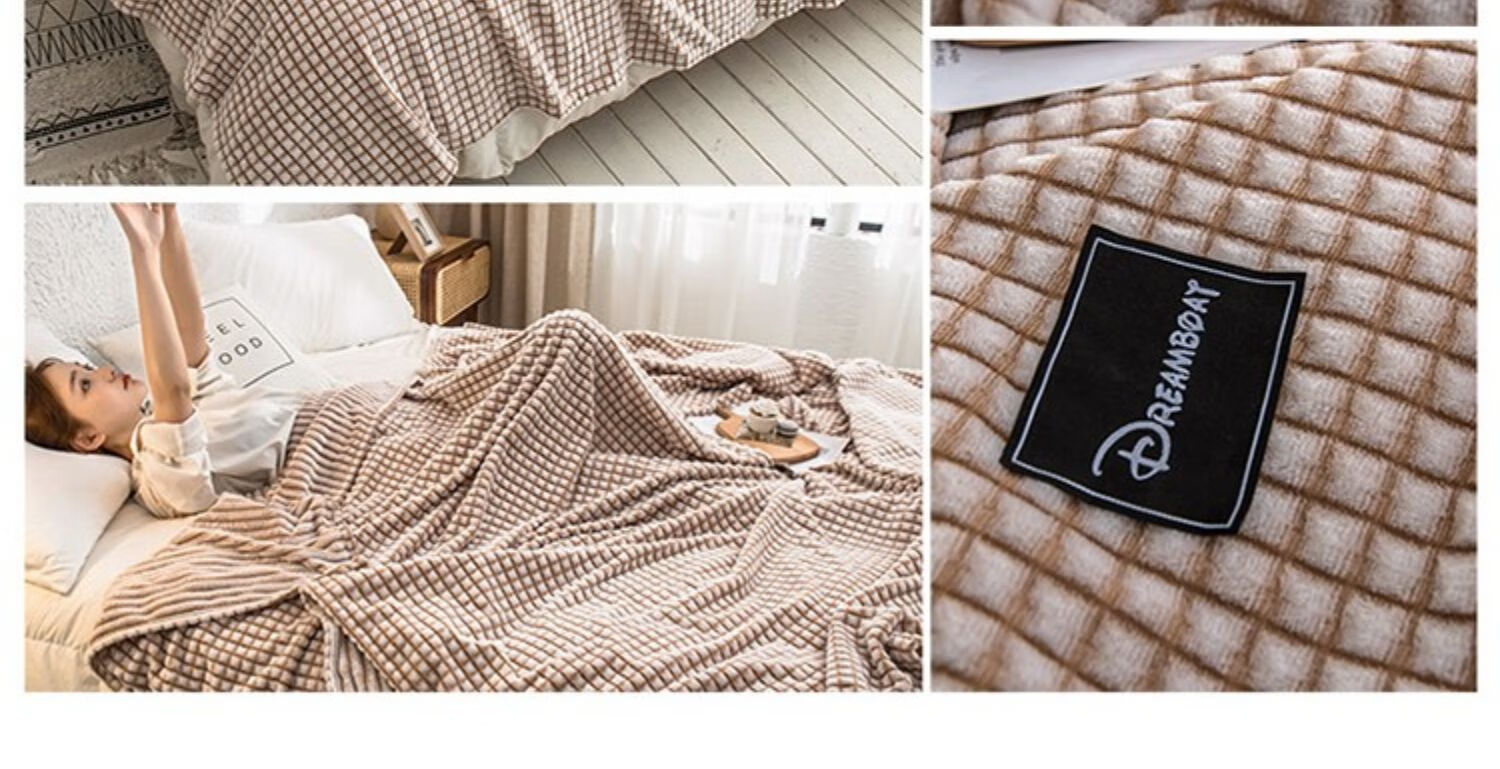 酒红 牛奶绒毛毯【70x100cm】适用办公室午睡