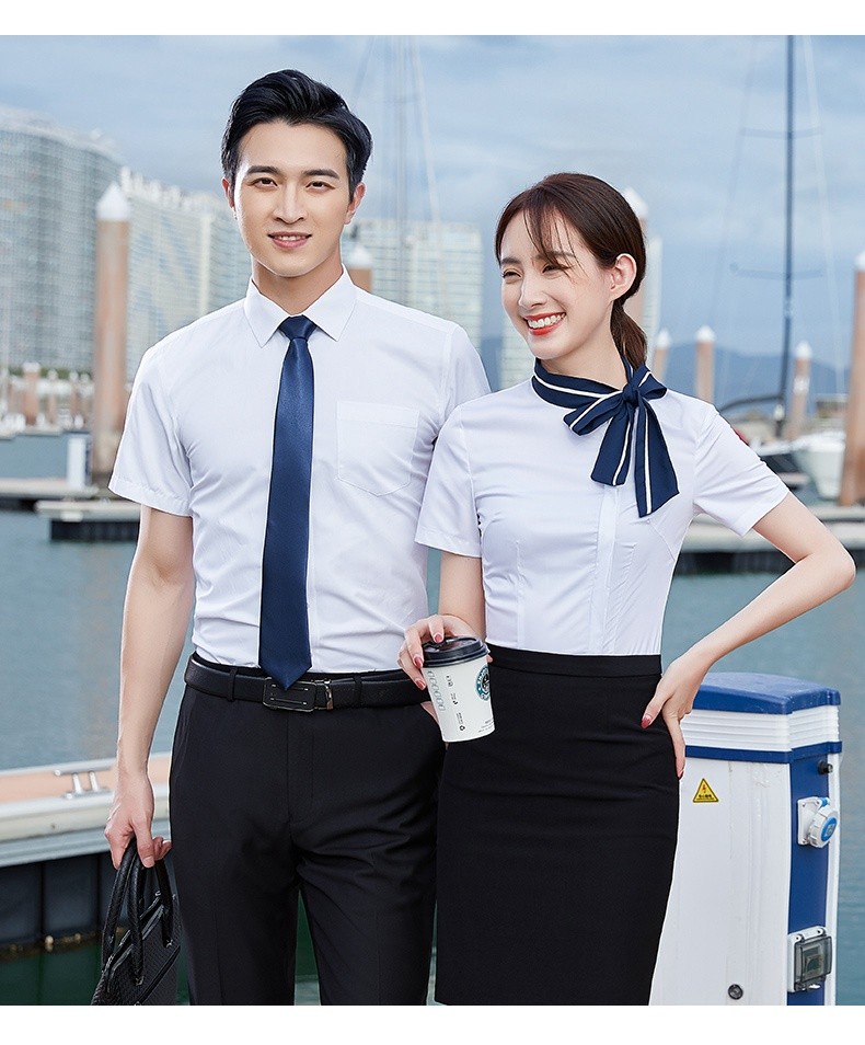 媛可职职业衬衫男女同款移动公司工装4s店销售员工作服2021夏季新款