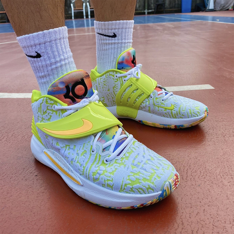 nike kd14 ep 杜兰特14代 蓝粉 彩色扎染 魔术贴透气 实战篮球鞋 cz0