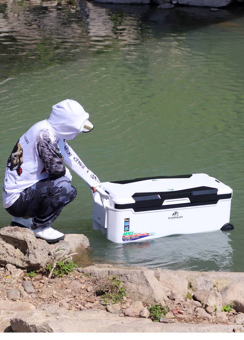 圣击海钓专用钓箱2021钓鱼可坐大容量带轮子海洋船钓保温箱冷藏箱 48l