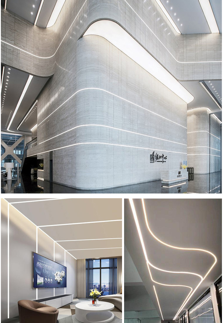 慕锦led柔性硅胶套管灯条弧形线条灯可折弯曲嵌入式线性照明暗藏工程