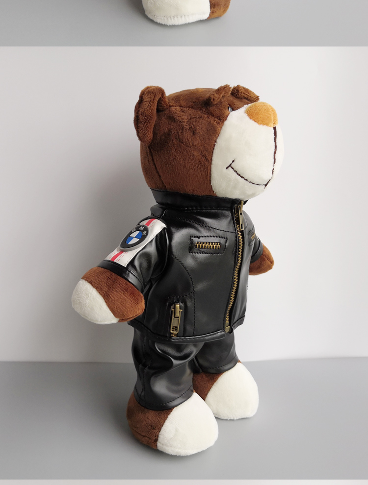 新款2022宝马原厂小熊公仔拉力熊皮衣摩托车装饰玩偶摩旅尾箱挂件玩具