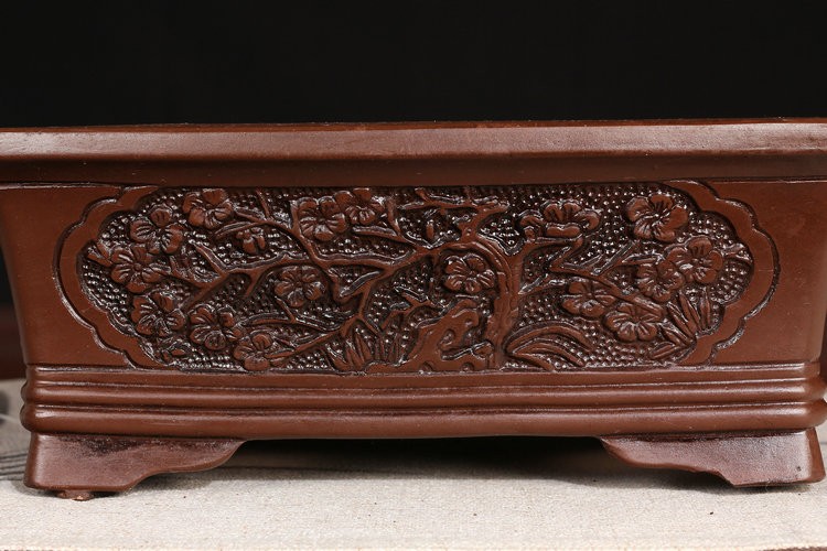 斯柏克 宜兴精品紫砂花盆陶瓷花盆大花卉绿植兰花绿萝紫砂盆梅花黑松