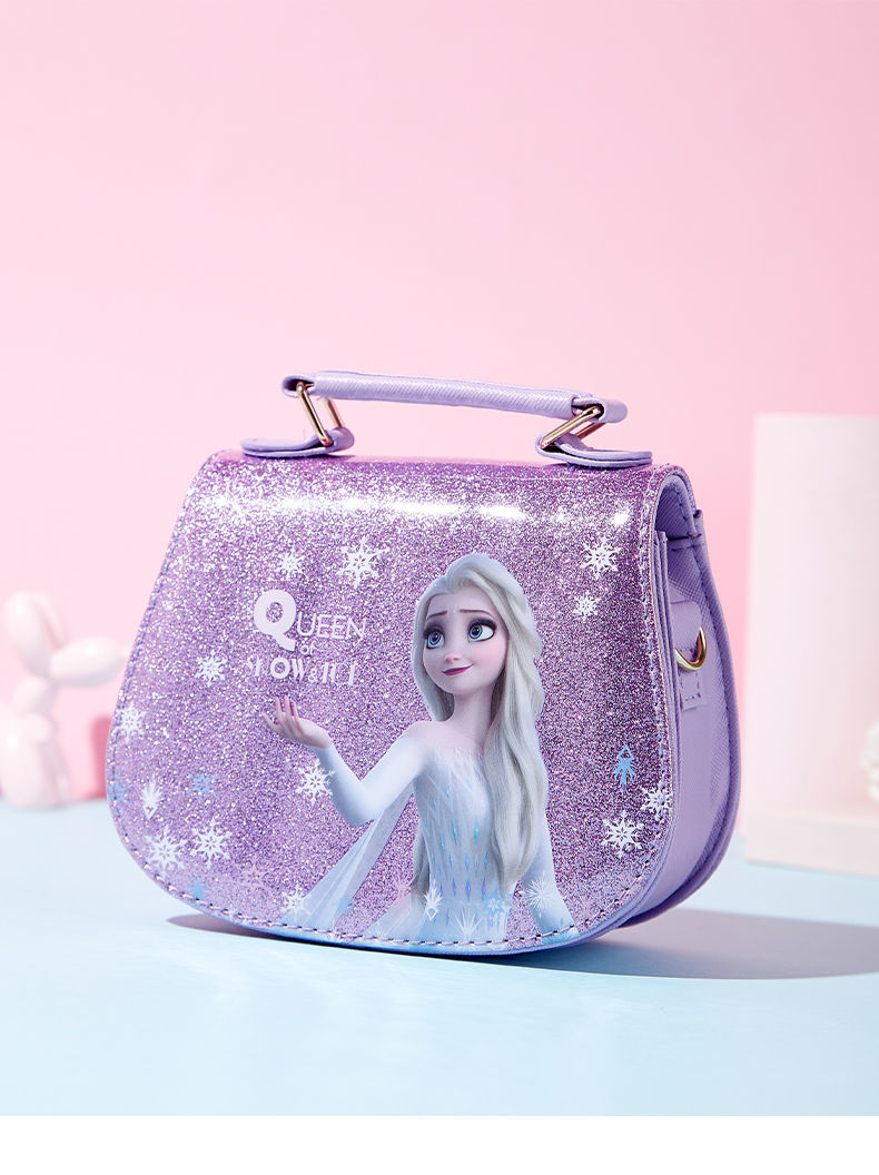 迪士尼【品质精选】冰雪奇缘爱莎公主手提包艾莎可爱包包小女孩斜跨零
