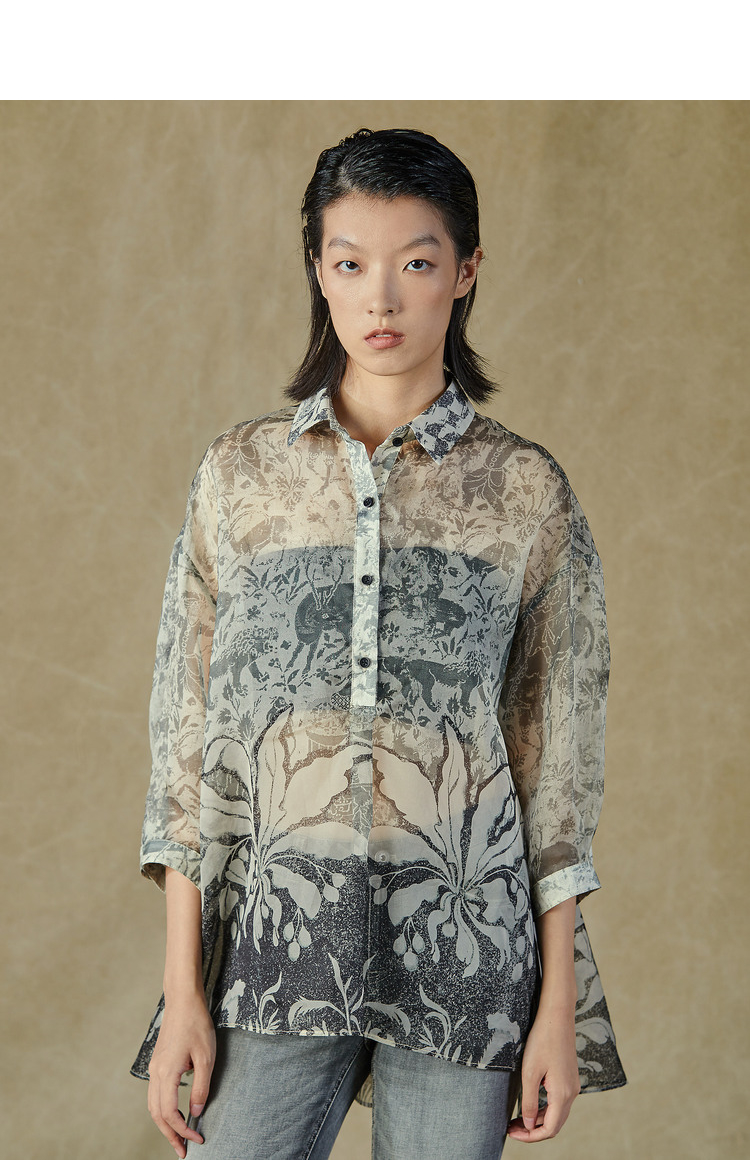 donoratico达衣岩夏装2021夏衬衫将暮未暮的原野之四然乌黑l