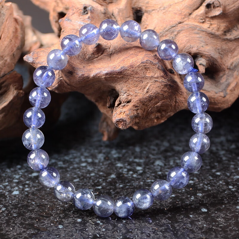 【官方旗舰】芙芬天-然堇青石手链女 血滴堇青石青晶石手串蓝水晶类