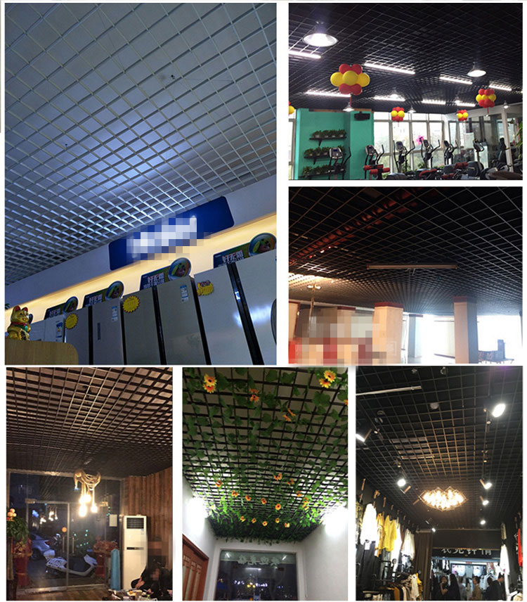 格栅方格吊顶铁格栅铝天花板葡萄架天花网格棚顶装饰定制 /铁黑20*20