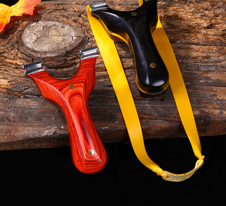 高质量威力大吉拉拉弹弓反曲扁皮筋弹弓高精准度八棱木头贴片弾叉户外