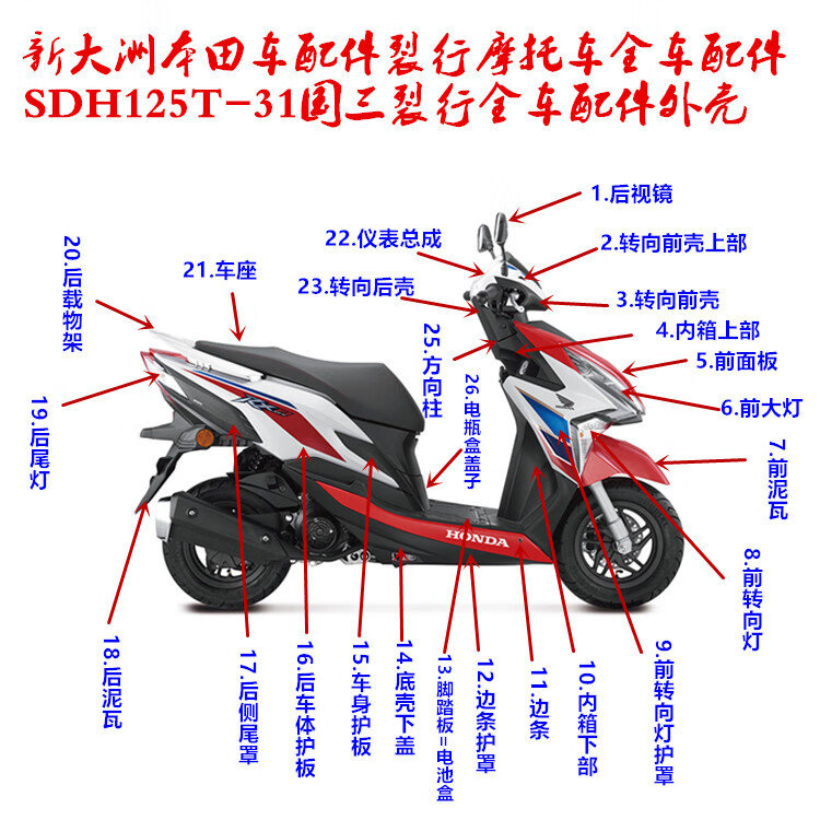 125摩托车部件名称图解图片