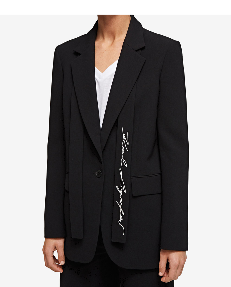 karllagerfeld卡尔21夏新款领带装饰西装夹克211w1405白色42