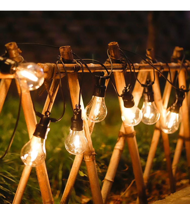 彩灯串太阳能庭院灯亮小灯泡野营聚会布置家用户外闪灯防水挂灯 s14