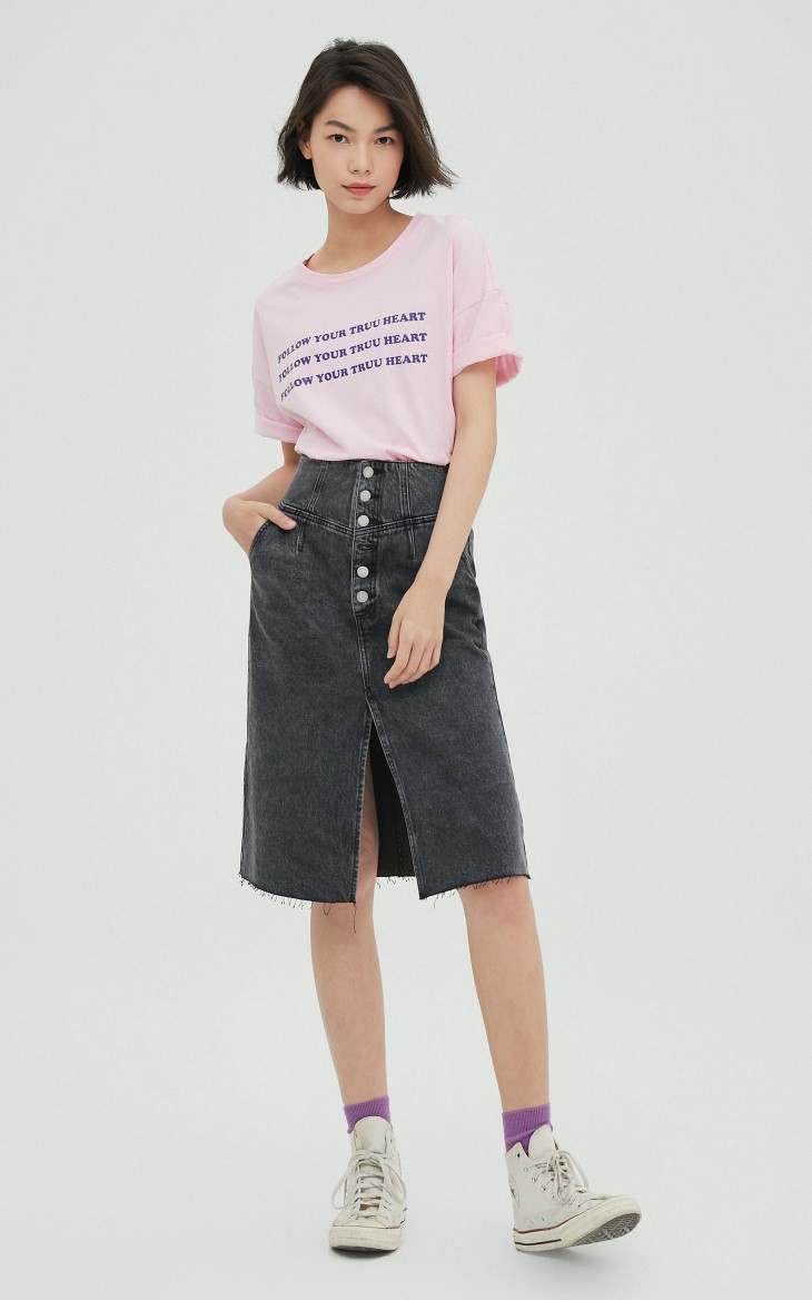 only2021夏季新款显瘦气质百搭减龄a字牛仔半身裙女121237033 j09 深