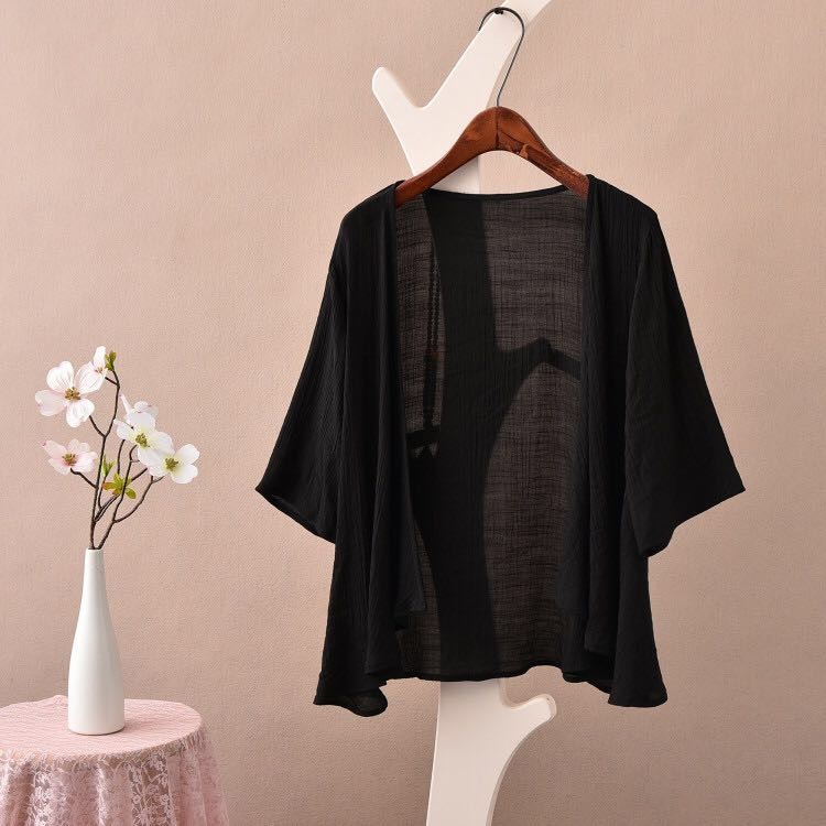 【特价】南极人高档轻奢棉麻小披肩夏季配子外搭开衫女短款亚麻外套