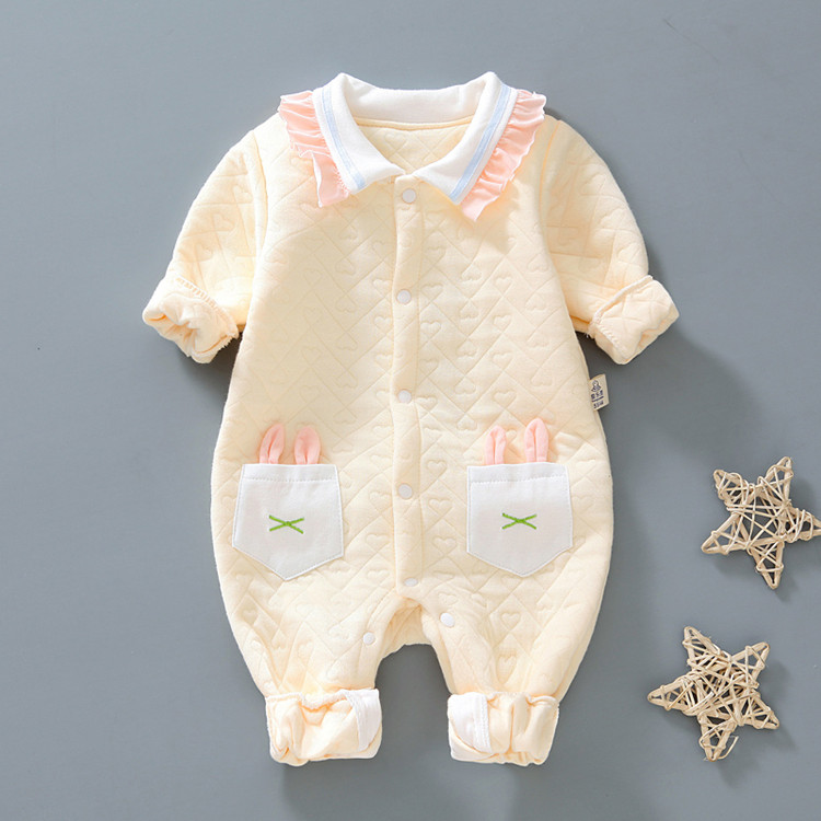 六个月宝宝衣服春秋宝宝连体衣夹棉保暖春秋款3婴儿洋气哈衣服6个月