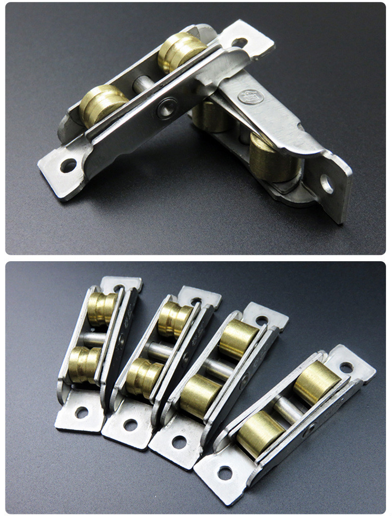 芝卡洛塑钢门窗滑轮7780不锈钢双平铜轮槽轮推拉窗户地滑滚轮移门轮子