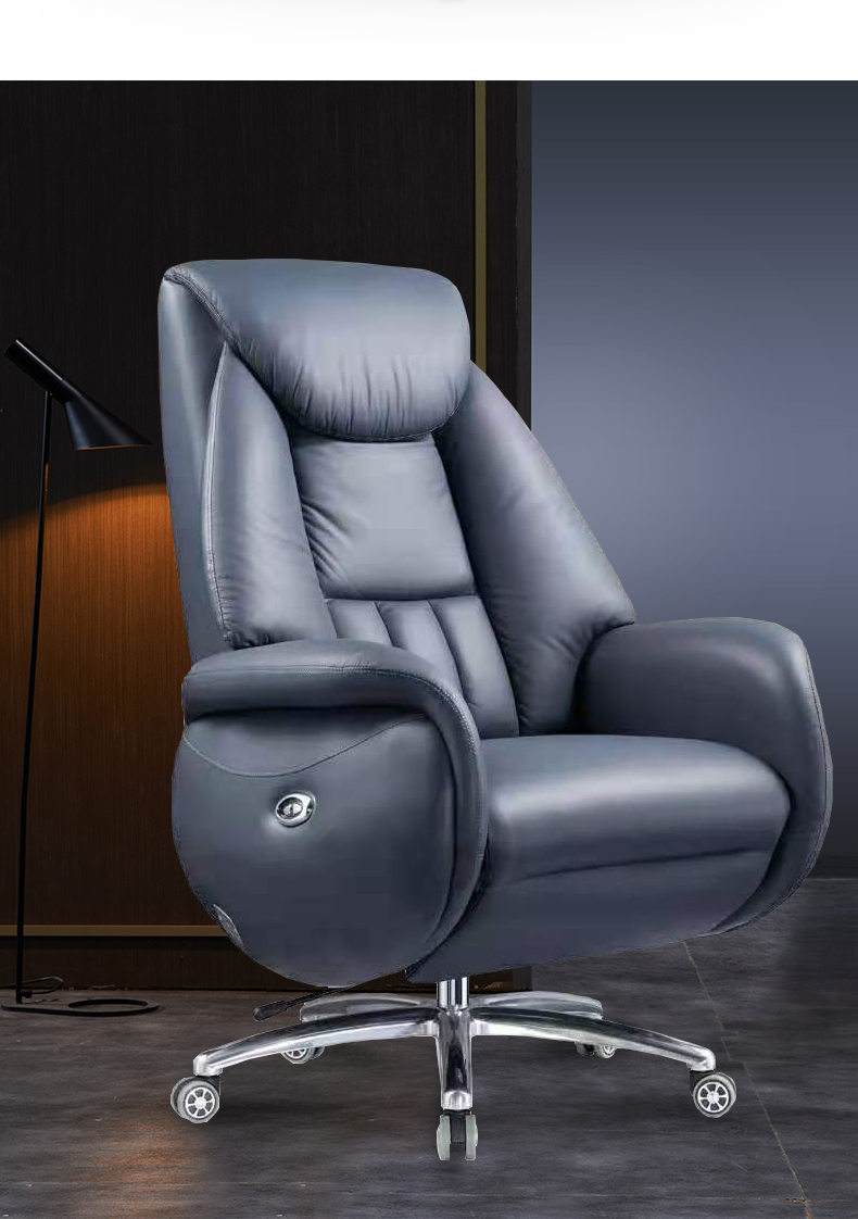 铸木师电动老板椅可躺高档大班椅豪华办公椅舒适久坐真皮座椅时尚轻奢