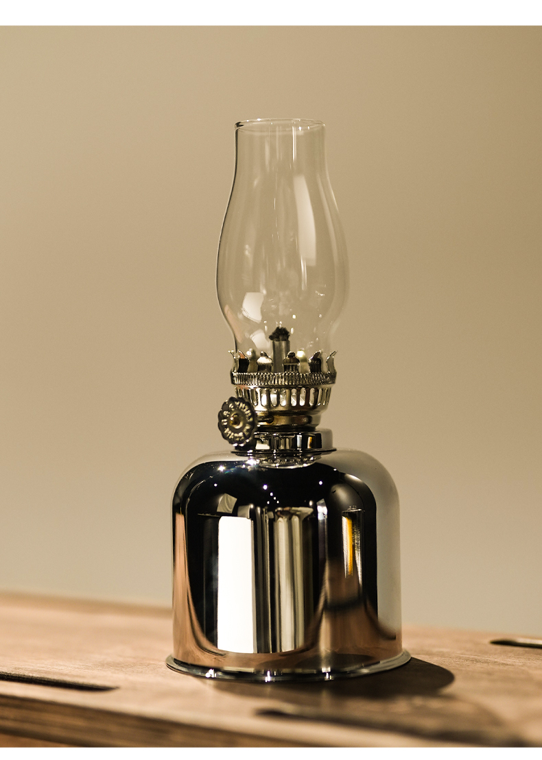 俏蕊 户外国产煤油灯出口德国 老式煤油灯露营燃油灯氛围火手灯 金色