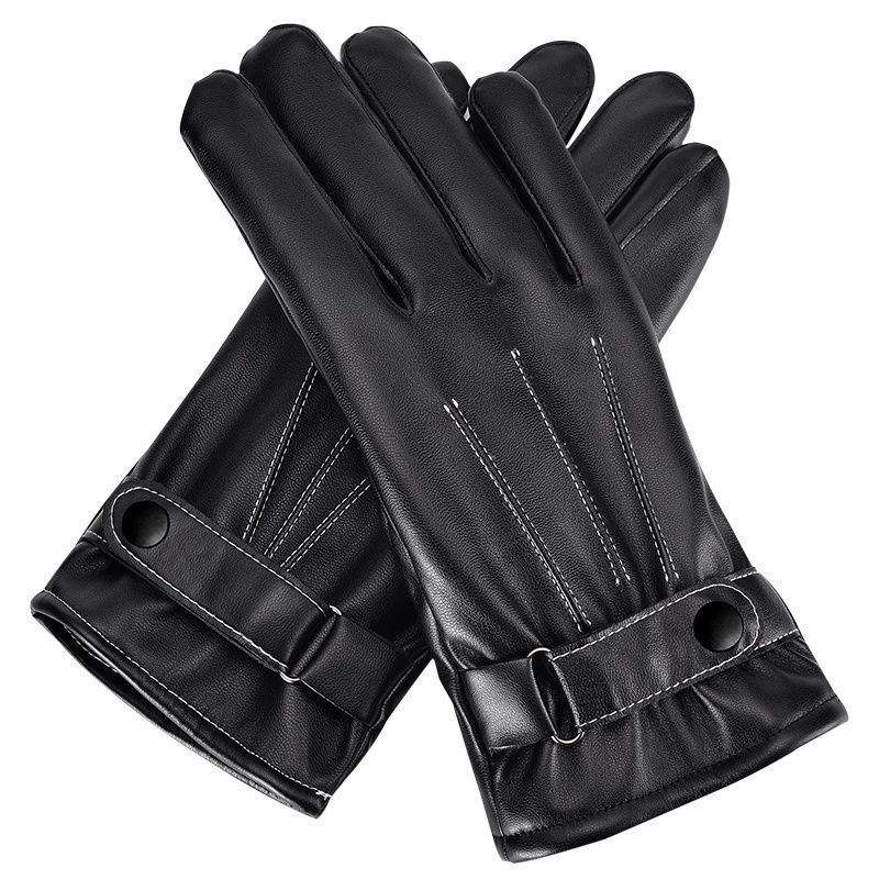 udyvv手套男冬触屏骑车防风加绒加厚防寒保暖秋冬季开车黑色薄款手套