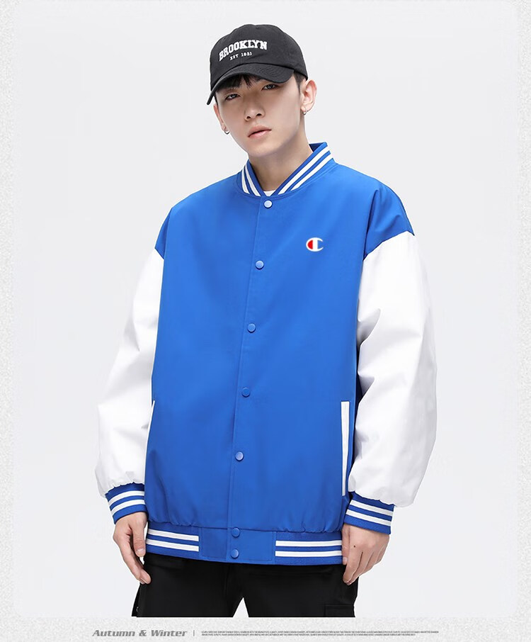 (champion)冠军棒球服夹克男士感春秋季宽松复古美式上衣飞行员外套