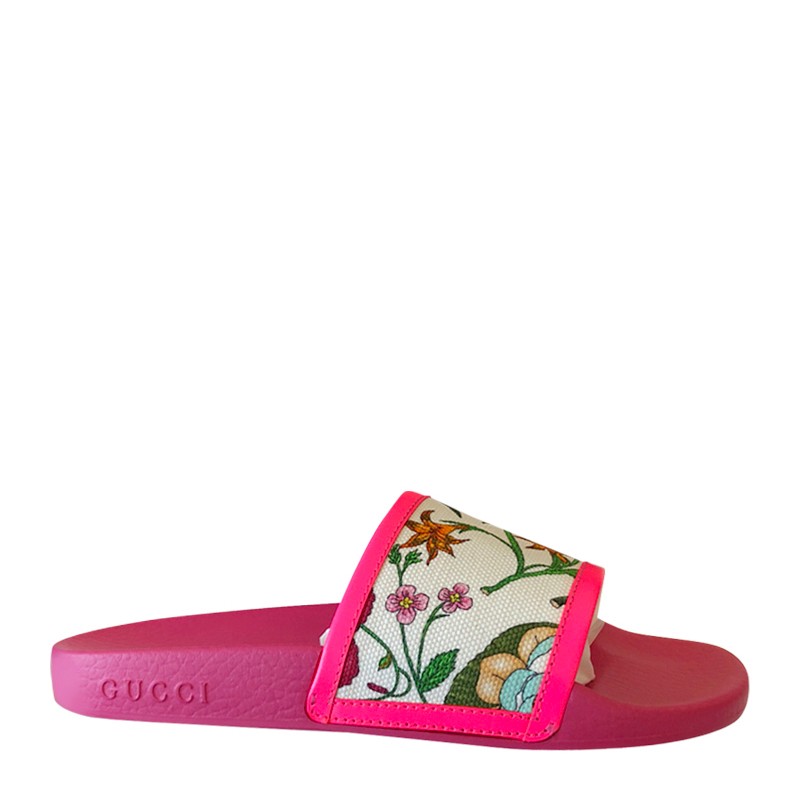 买手代购gucci古驰女鞋女士拖鞋女士凉拖花卉系列拖bn红色意码34