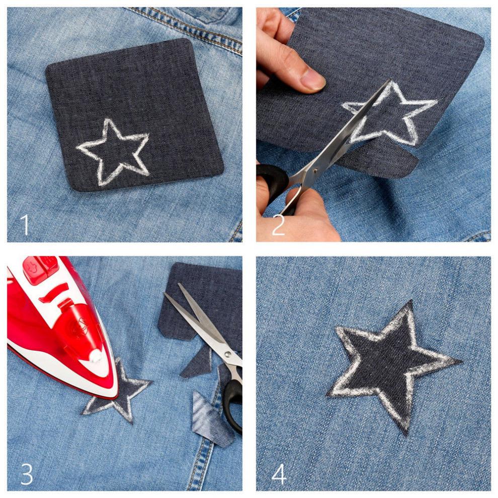 牛仔裤补洞贴时尚背胶布贴补丁贴男修补破洞小号无痕修复贴布 天蓝【2