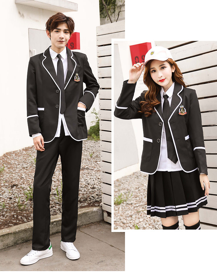 英伦风春秋学生校服套装日本水手jk制服裙韩版高中男女学生演出服 女