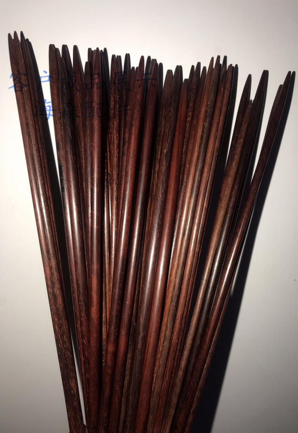 印度小叶紫檀自制毛衣针diy圆棒檀木编织针无打磨 短款6mm长25cm 1根