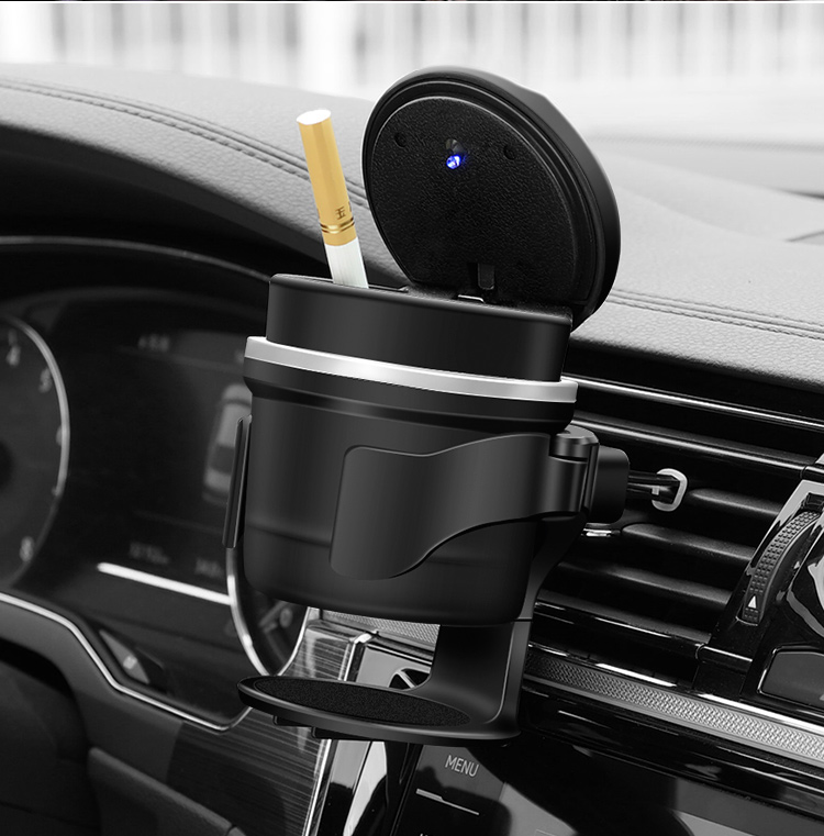 笑登汽车出风口多功能水杯架车载饮料茶杯架车用悬挂式烟灰缸置物支架