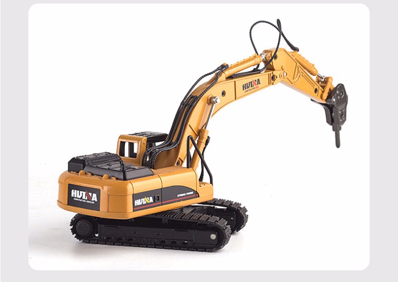 1:50工程车摆件儿童玩具滑行车模仿真金属钻地机建筑破碎机男孩礼物