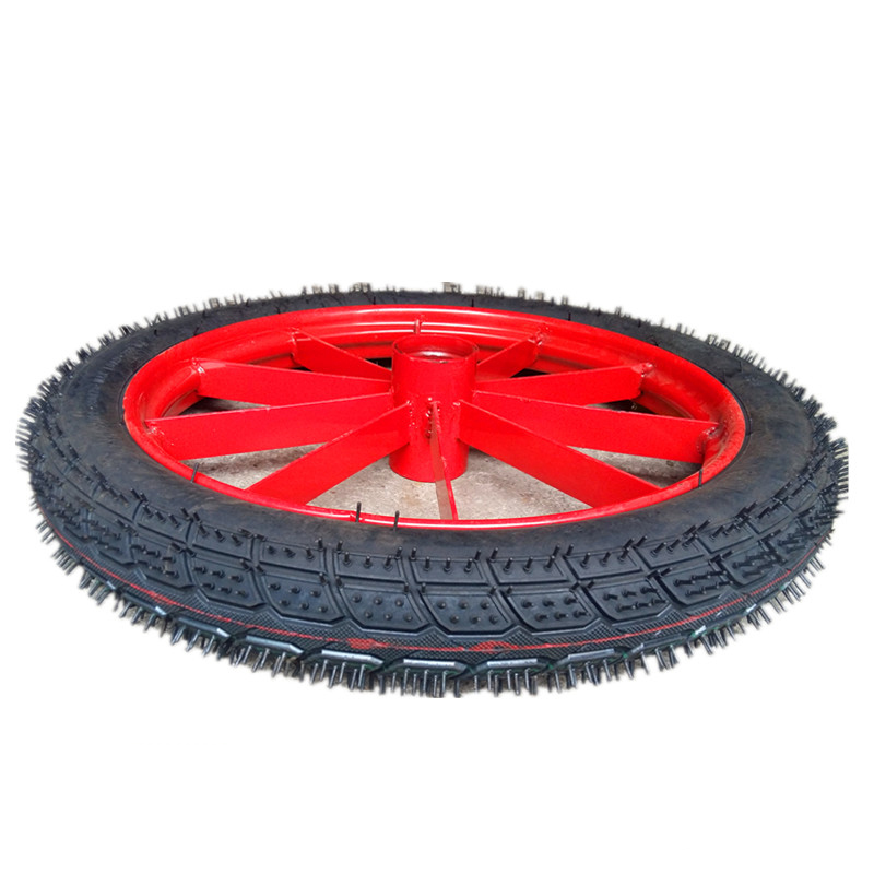 劳动车人力车推车打气轮子钢圈毛刺外胎工地推斗车板车轮胎300-18