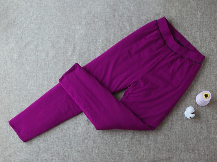 纯棉马夹坎肩手工棉花学生棉衣棉裤保暖男女马甲棉背心 紫色棉裤 纯棉