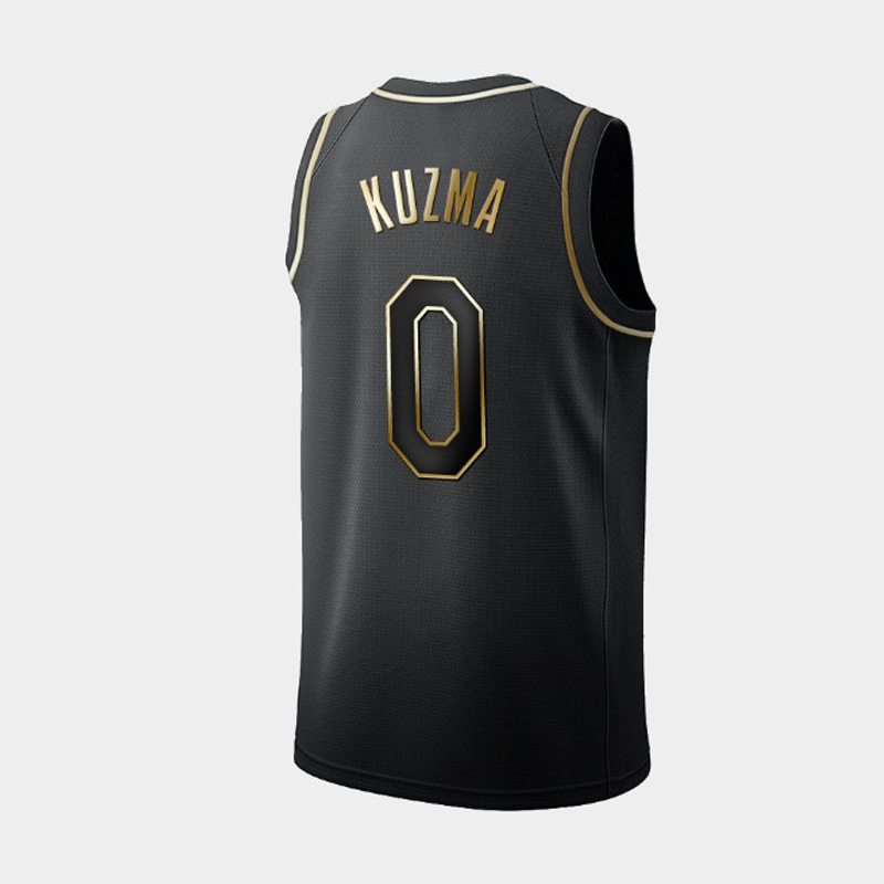 运动湖人8号24号纪念版球衣3号浓眉哥黑金白金运动篮球服白金麦基7xs