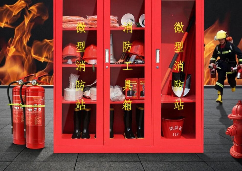 时光 消防柜微型消防站建筑工地消防器材套应急工具装备展示灭火箱箱