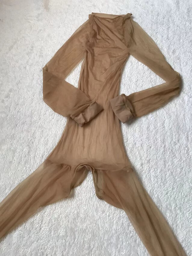 油亮黑丝连体衣高弹力细腻肤柔软全身连体丝袜 黑色(炎系列) 开1裆款