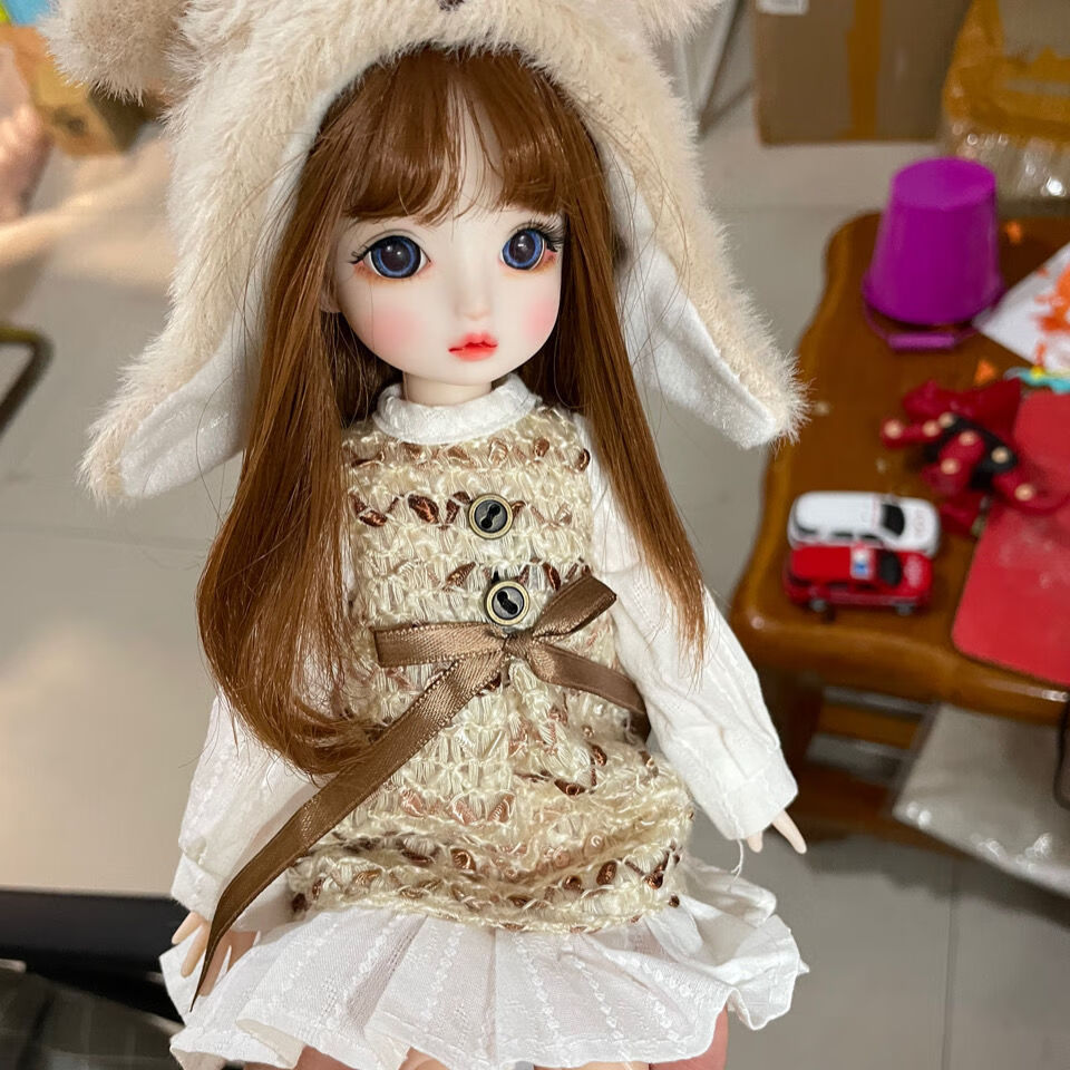 bjd娃娃改妆芭比娃娃6分关节娃娃3d真眼女孩玩具换装洋娃娃 米米奇