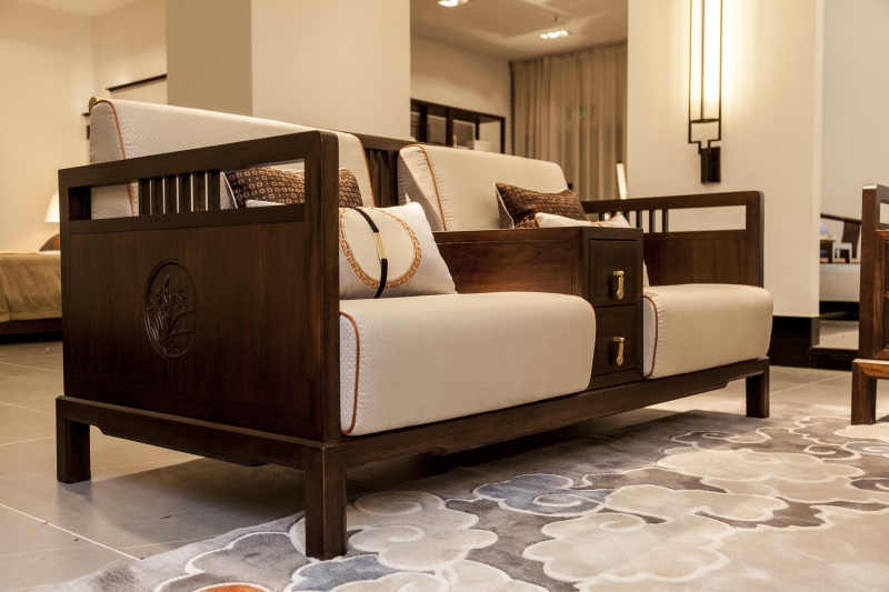 南洋胡氏 檀赋系列tfs922全实木沙发 明清古典新中式 tfc910s电视柜