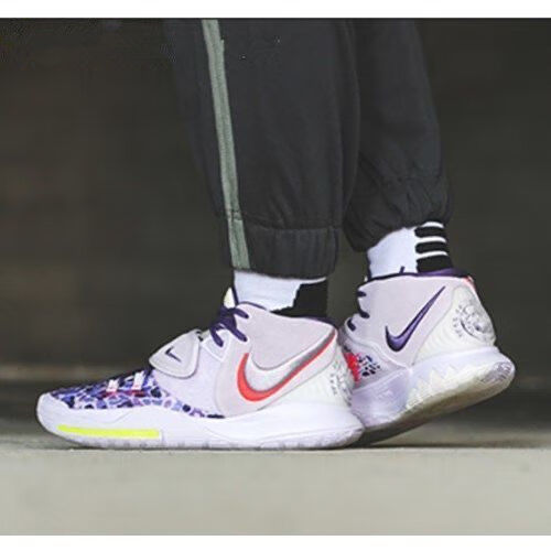 代篮球鞋莆田摩擦有声真气垫黑白圣甲虫67海岸耐磨男女 欧文6-紫迷彩