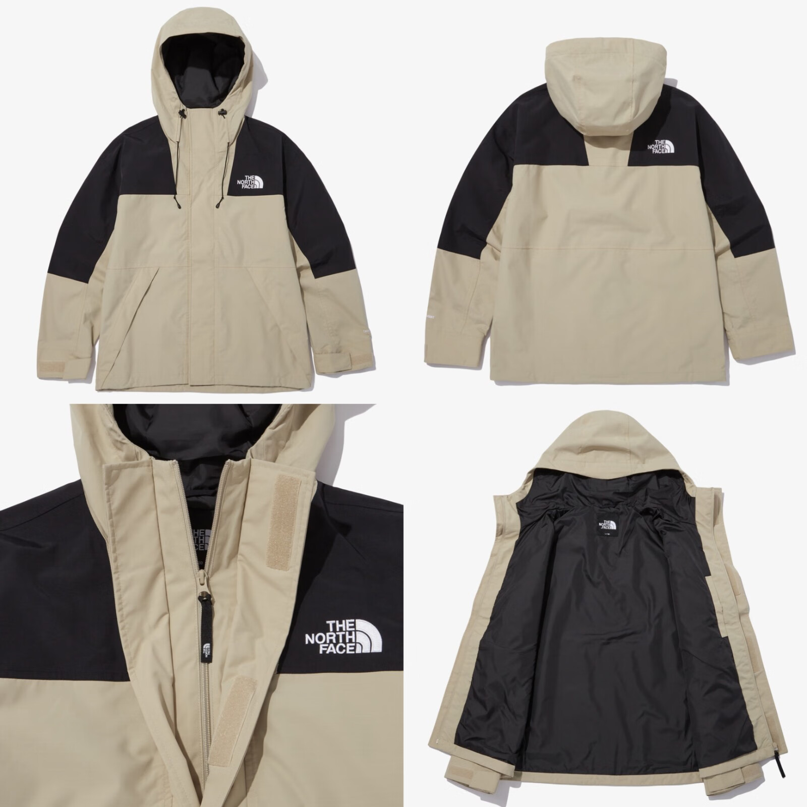 北面(the north face)袖标冲锋衣dryvent防水防风拉链外套2hn09 白色2
