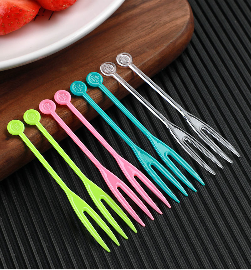 快生活一次性水果叉家用小叉子塑料水果签插透明单独包装创意可爱yl