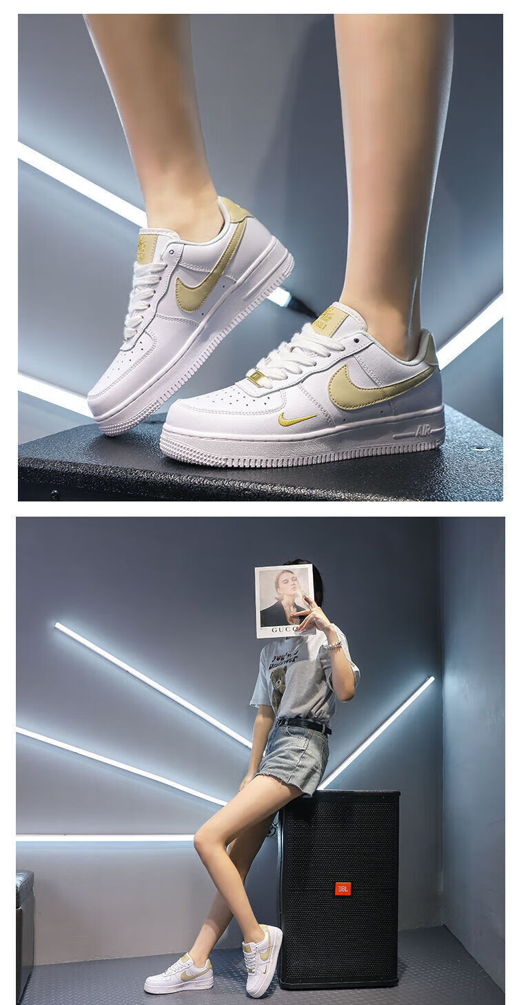 耐克af1 空军一号迷你小金钩小白鞋男女生ins明星同款低帮休闲运动鞋