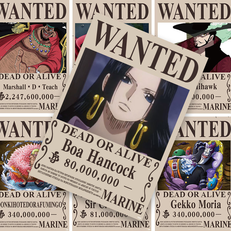 海报墙纸海贼王悬赏令海报墙贴通缉令索隆山治路飞草帽海贼团红发
