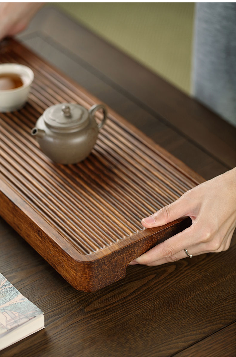 重竹干泡家用竹制小茶海托盘简约干泡盘储水茶台盛水重竹茶盘恋大号