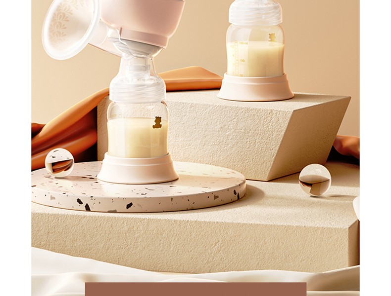 小白熊电动吸奶器一体式便捷内置锂电池支持usb充电升级款女王闪光屏