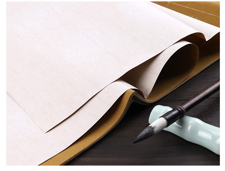 猛仕将宣纸书法专用纸四尺整张手工粉彩团龙瓦当84格宣纸作品纸仿古