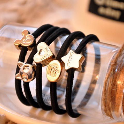 韩版三合一九珠打结发圈 高弹力手工打结发圈扎头皮筋发圈 aaa-【9珠