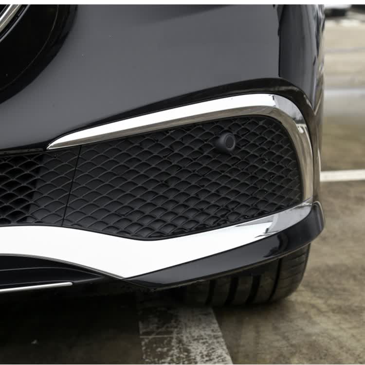 旁恩适配21年新款奔驰e200前杠亮条e260电镀条e300l前唇350镀铬装饰条