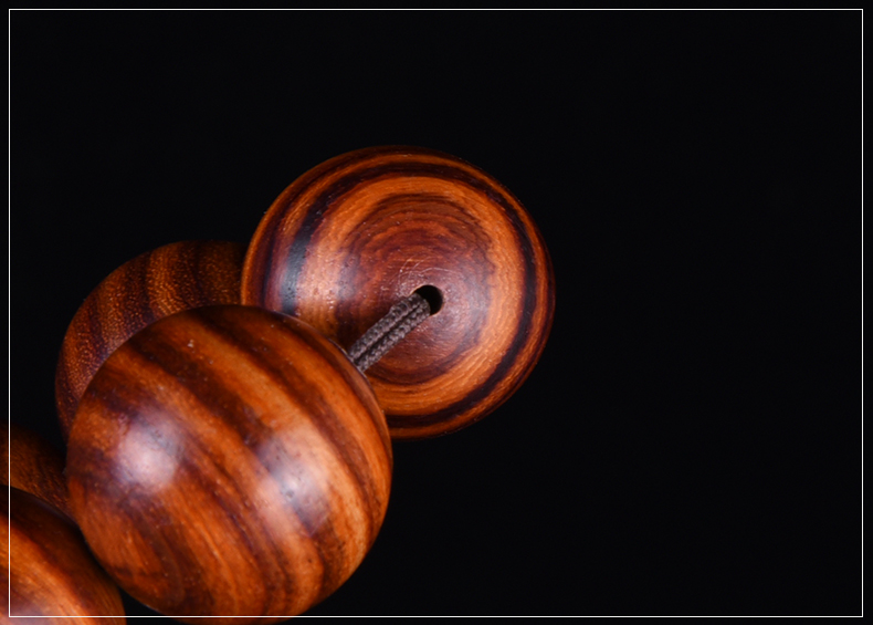 檀福匠赞比亚黄花梨手串斑马木佛珠小孔20时尚流行男女款手链小孔25cm