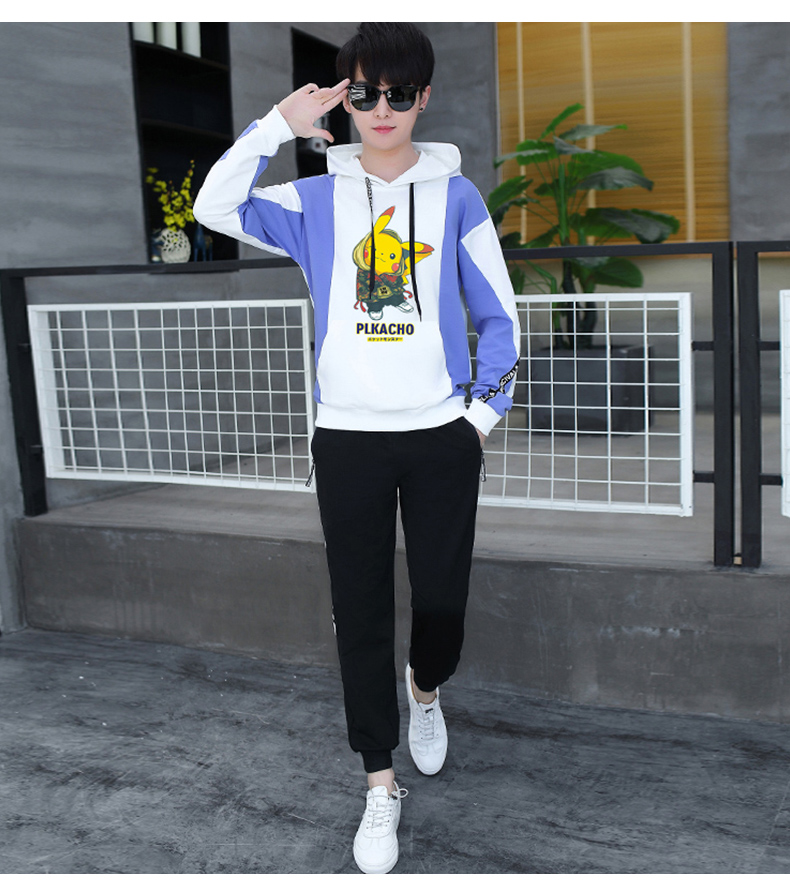 隐知秋季新款1214小男孩时尚卫衣套装时尚舒适男生1516初中学生青少年